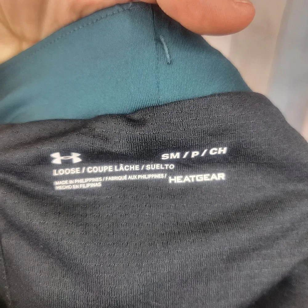 Under Armour Heatgear Loose Green Blue Athletic Shorts Size Small